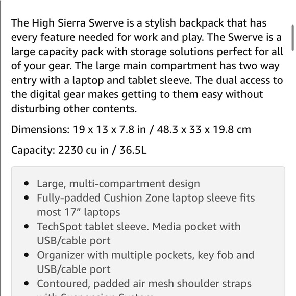High Sierra Swerve Backpack